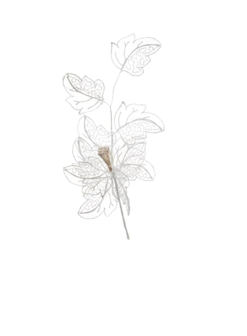 سبراي زهرة مطرزة باللون الأبيض - Image 3