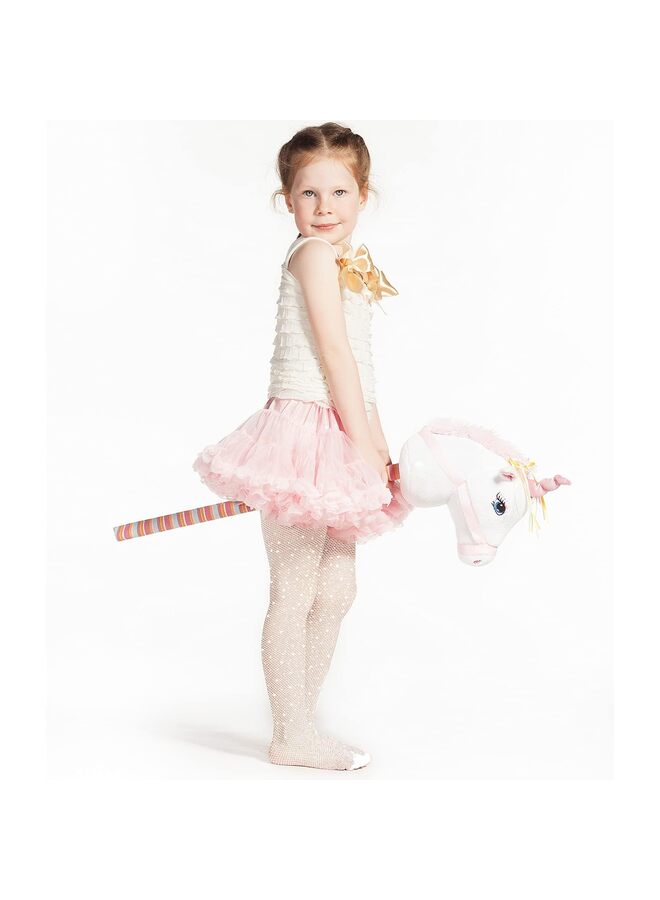 2 زوج من جوارب شبكية للفتيات جوارب شبكية لامعة للأطفال (أسود، أبيض، S) - Image 3