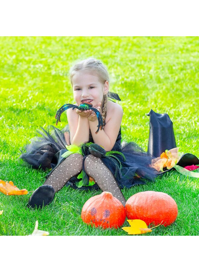 2 زوج من جوارب شبكية للفتيات جوارب شبكية لامعة للأطفال (أسود، أبيض، S) - Image 5