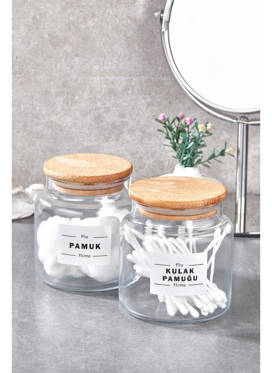 Fbz Home Glass Ear Cotton and Cotton Pad 500ML  - Image 1