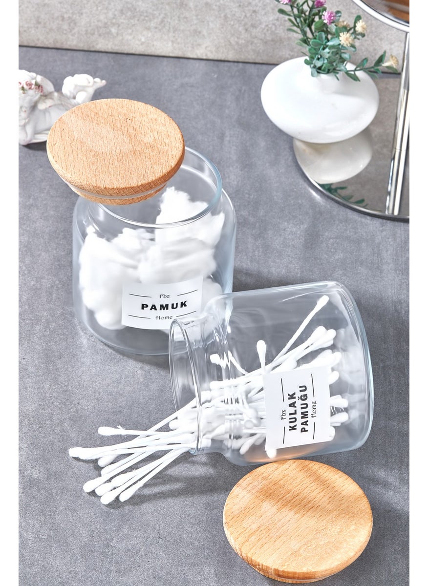 Fbz Home Glass Ear Cotton and Cotton Pad 500ML  - Image 3