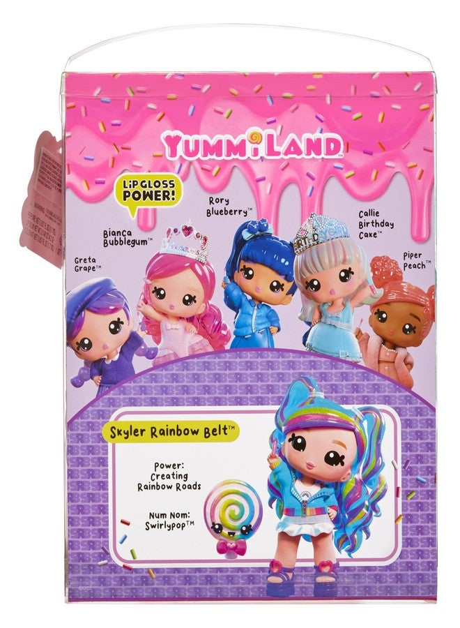 Yummiland Large Doll + Lip Gloss Pet - Skyler Rainbow Belt, with DIY Lip Gloss Kit, Ages 4+ - Image 2