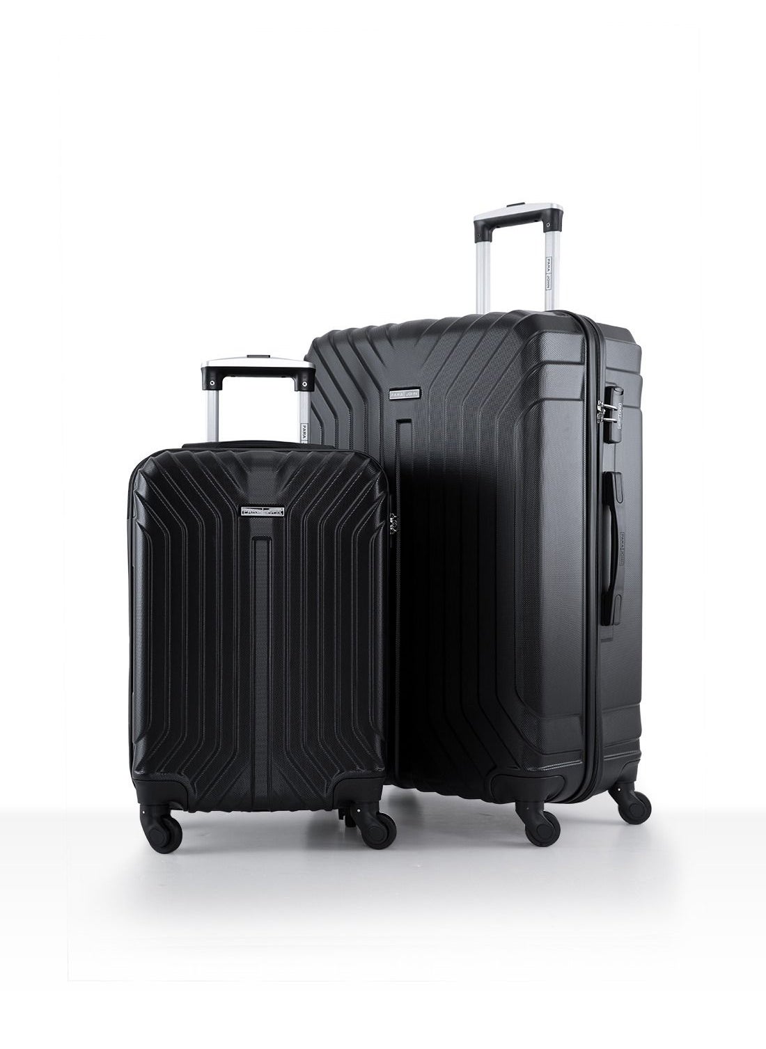 Winso 2-Piece ABS Hardside Spinner Luggage Trolley Set Black 