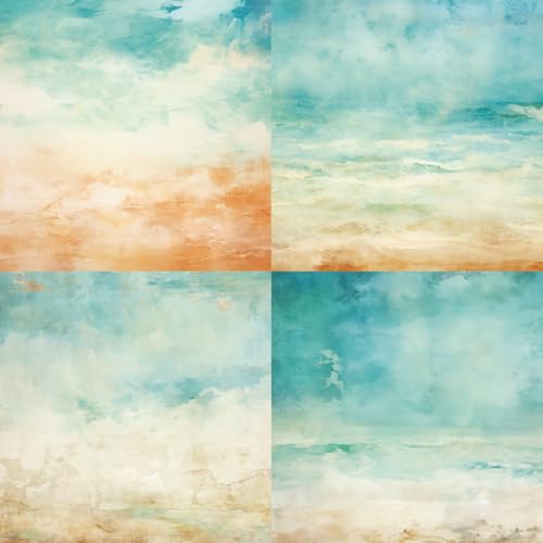 DESEACO Scrapbook Paper Pad 6x6 Craft Paper Single-Sided Watercolor Seaside Background Beach Ocean Theme, Wedding, Birthday Party Decoration Sheets 24 - Image 4