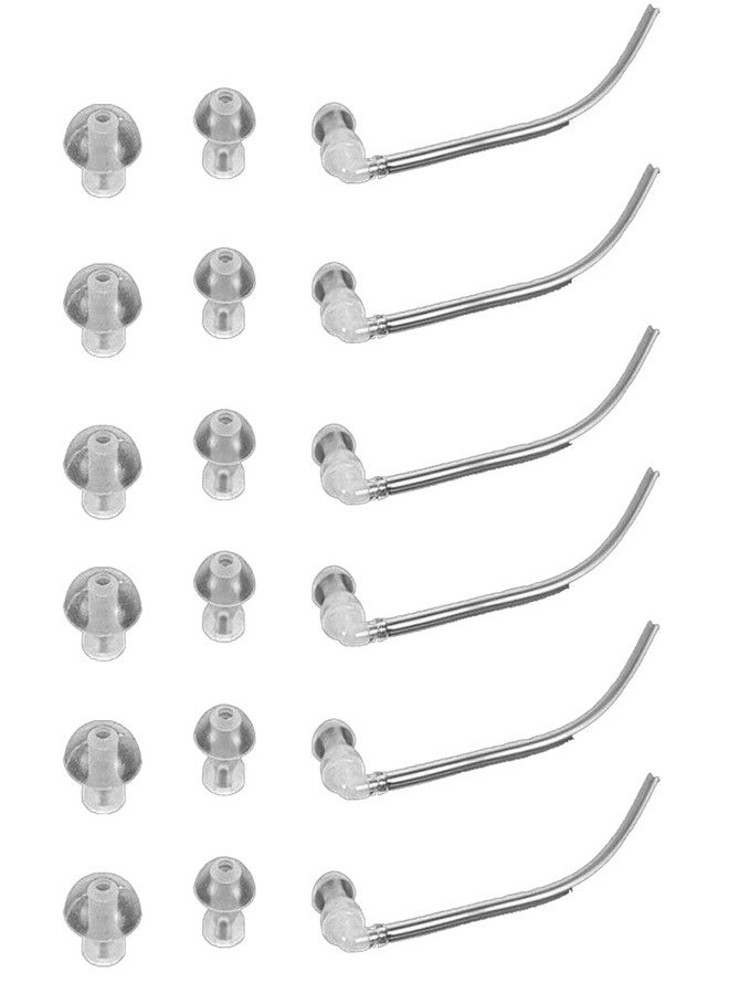 SSS Ear Plugs With 6 Tubes For Siemens/Resound/Starkey/Auditech Hearing Aids Ear tips Domes - 18Pcs (Size S M L)