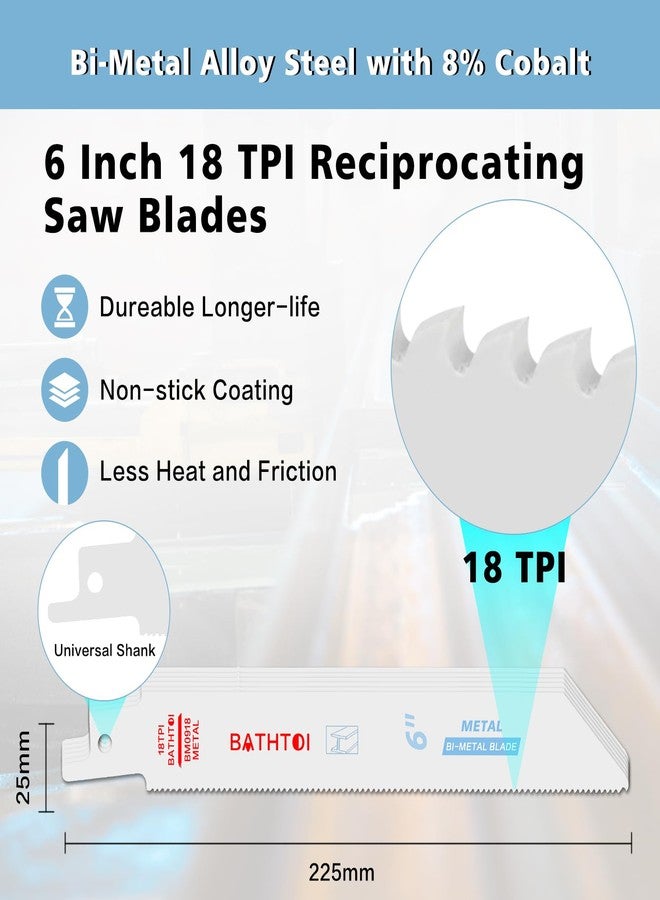 BATHTOI 25 Pack 6 Inch 18 TPI Reciprocating Saw Blades - Image 2