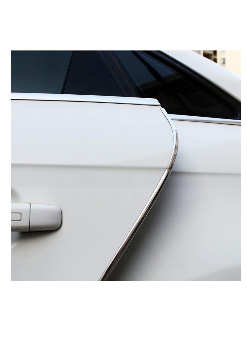 Generic Car Door Edge Guards Chrome 16FT Universal U Shape Moulding Trim Strip Automotive Guard Door Protector Edge Guard Decorative for Sedans Trucks SUV ATV  - Image 2