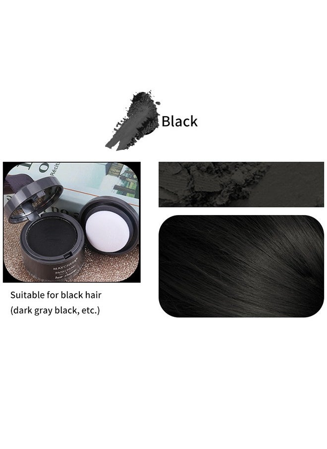 MAYCHEER Hairline Powder Magical Instantly Hair Line Shadow Quick Cover Hair Root Concealer With Puff Touch Root Cover Up For Thinning Hair Waterproof (Black)  - Image 2