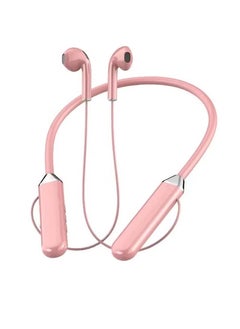General New Sports Bluetooth Headset Hanging Neck Type Wireless Magnetic Suction Ear Type Universal Ultra-Long Battery Life Magnetic Suction Waterproof Headset Pink  - Image 1