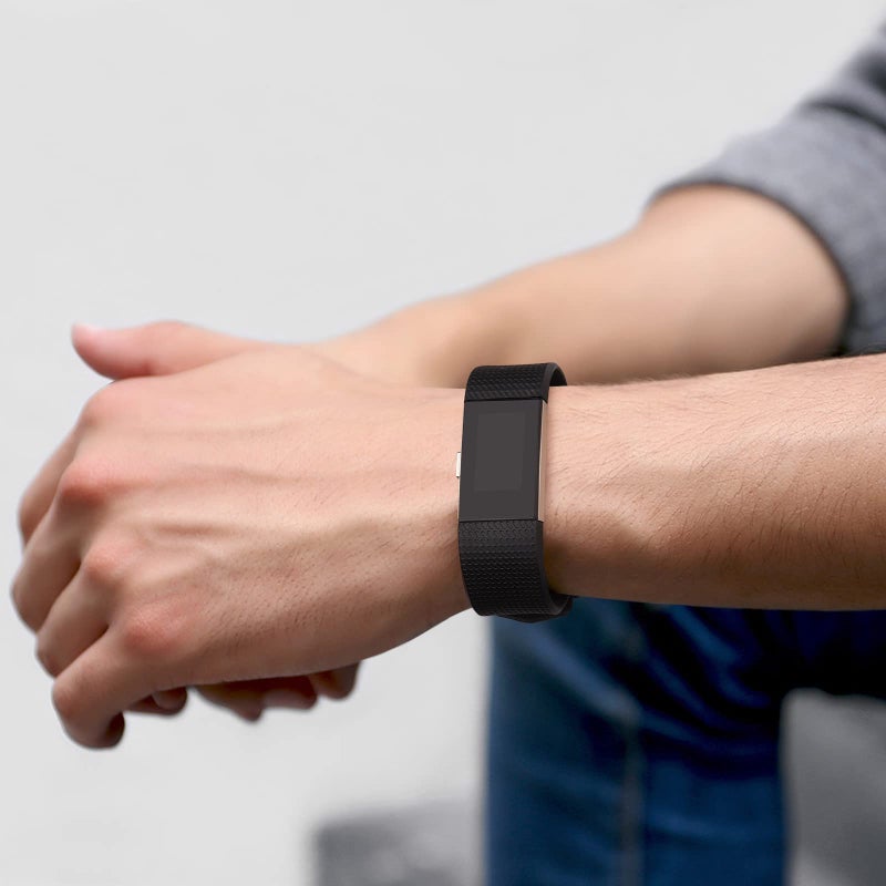 Mugust 3 Pack Sport Bands Compatible with Fitbit Charge 2 Bands Women Men, Adjustable Replacement Strap Wristbands for Fitbit Charge 2 HR Small Large (Small, Black/Gray/White) - Image 5