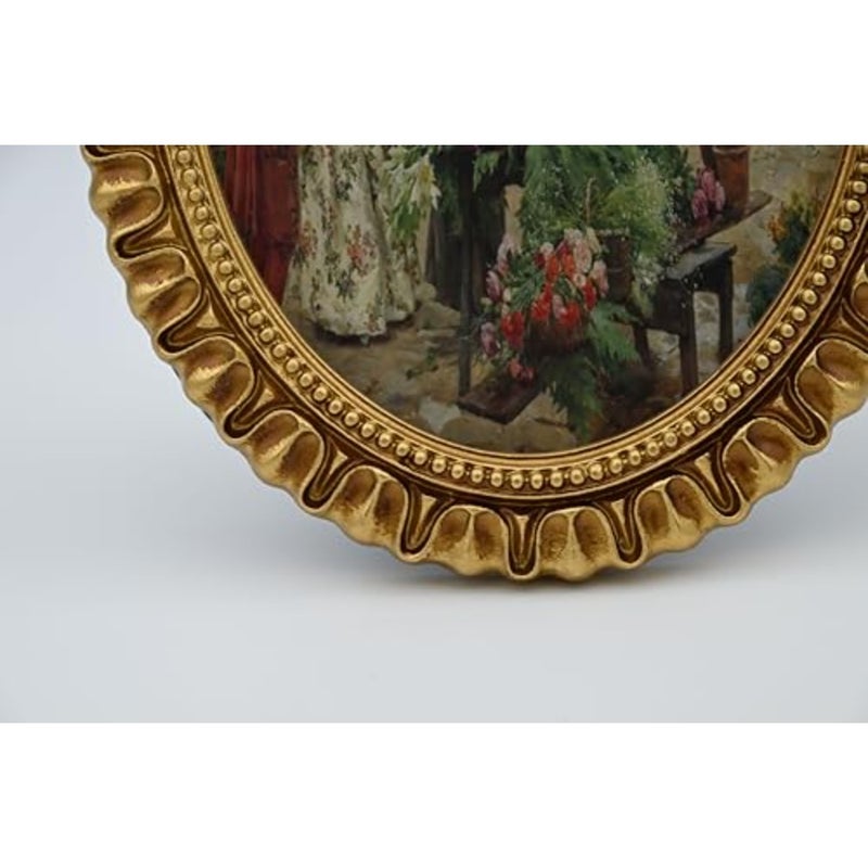 إطار صورة عتيق مقاس 12.5 × 17.2 سم مع زخرفة ذهبية إطار صورة معلق على الحائط على سطح الطاولة مع واجهة زجاجية لتزيين المنزل، أفكار هدايا V07-Retro Gold - Image 3