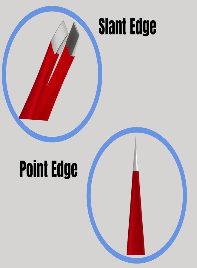 Suvorna Professional Tweezers for women facial hair - Sharp Pointed Tweezer & Slanted Eyebrow Tweezers for Women - Eyebrow Tweezer for Women, Lash tweezers and Splinter removal (4-inch size, Red - Image 5