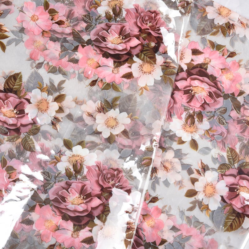 Kuber Industries (Pack of 3) Shower Curtain | 7 Feet | PVC Waterproof Window Curtain | Bathroom Shower Curtain | AC Curtains | Bathtub Curtains | 8 Rings Curtain | Pink Flower | Transparent - Image 5