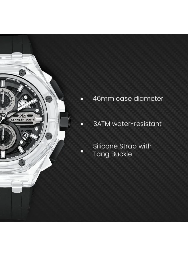 KENNETH SCOTT  Kenneth Scott Men's Chronograph  Black  Dial Watch - K26109-ZSBB for Men | Best Price UAE