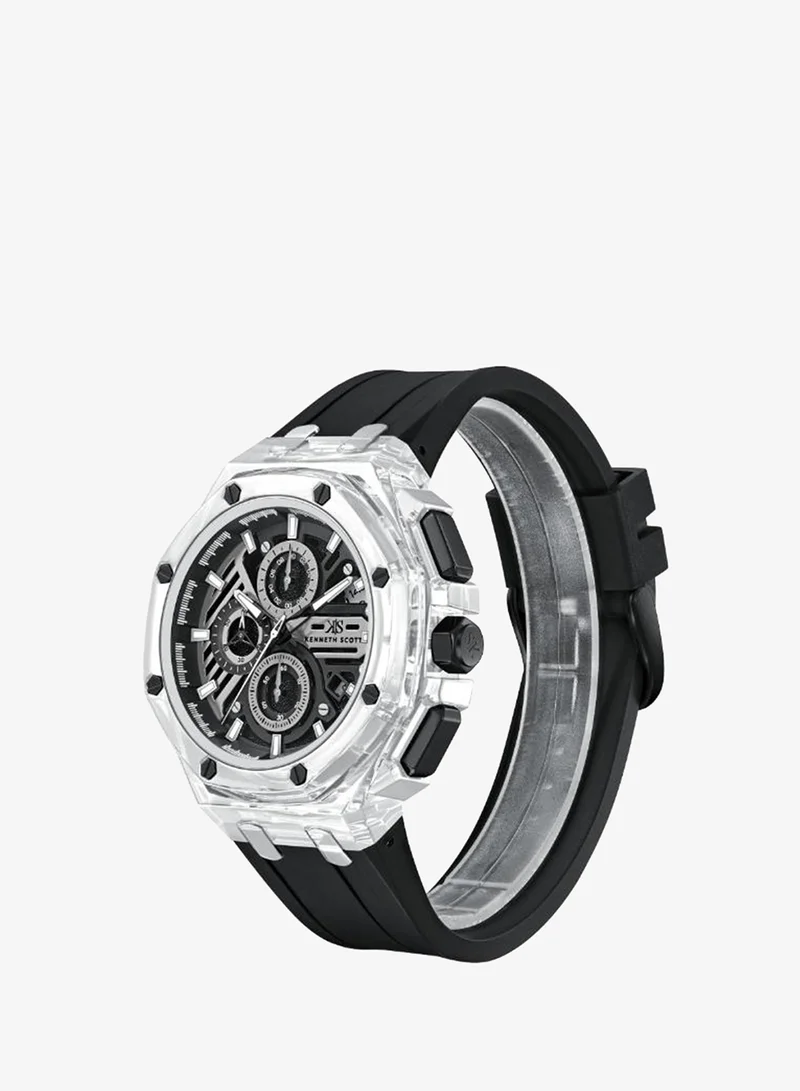 كينيث سكوت Kenneth Scott Men's Chronograph  Black  Dial Watch - K26109-ZSBB