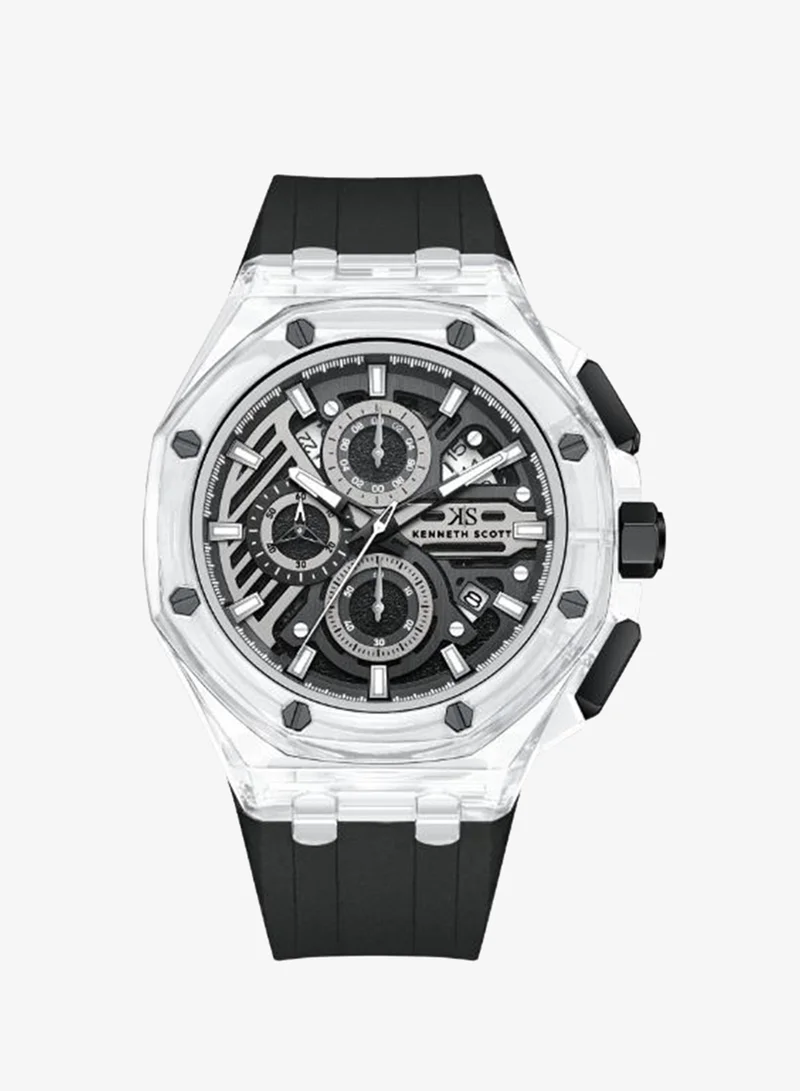 كينيث سكوت Kenneth Scott Men's Chronograph  Black  Dial Watch - K26109-ZSBB
