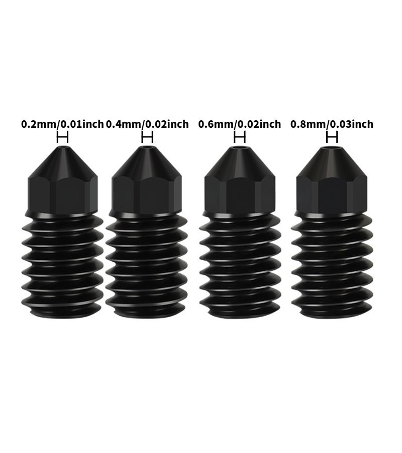 فوهة من الفولاذ المقوى Bambu A1 A1 Mini 0.6 مم ملحق متين ذو درجة حرارة عالية قطعتان للطابعات ثلاثية الأبعاد - Image 3