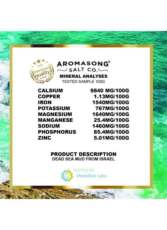 Aromasong 100% Pure Dead Sea Mud Mask 5 Minute Mask No Ingredients Added For Face & Skincare Blackhead Remover Antiaging Pore Minimizer  - Image 5
