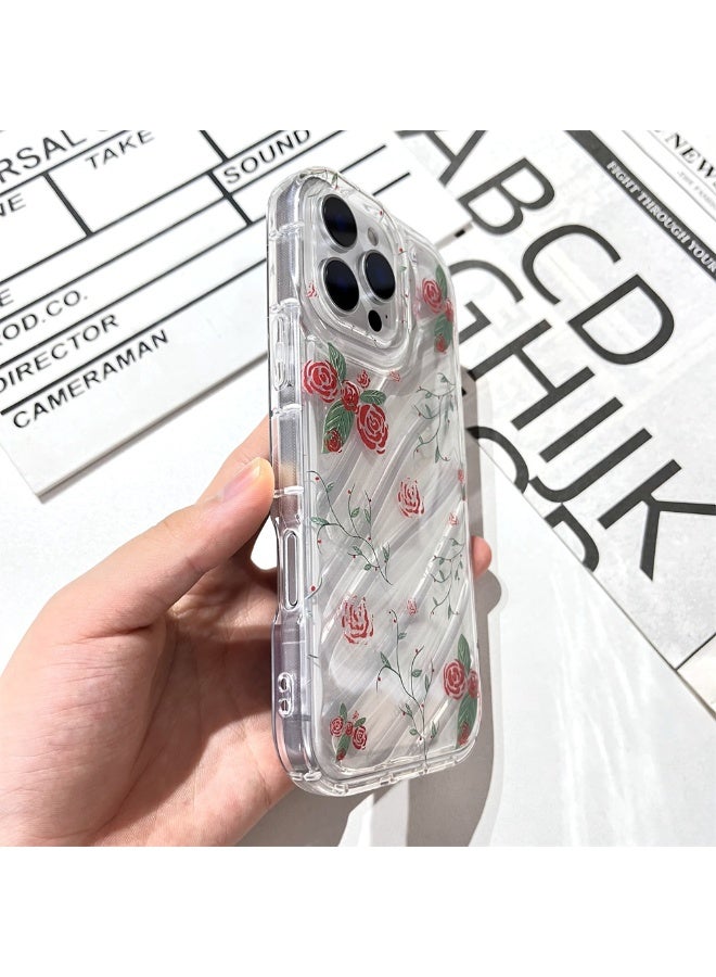 NIBEMINENT Oil Painting Roses Protective TPU Case Cover For iPhone 16 Pro Max Clear - Image 2