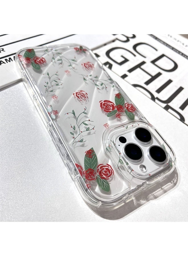 NIBEMINENT Oil Painting Roses Protective TPU Case Cover For iPhone 16 Pro Max Clear - Image 1