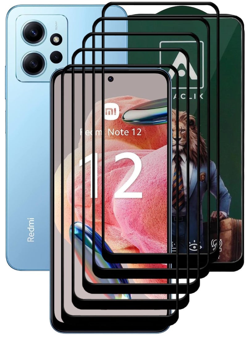 أكاليكس 5 قطع، حماية شاشة،  لهاتف شاومي ريدمي نوت 12 4G ، جودة ممتازة. - Image 1