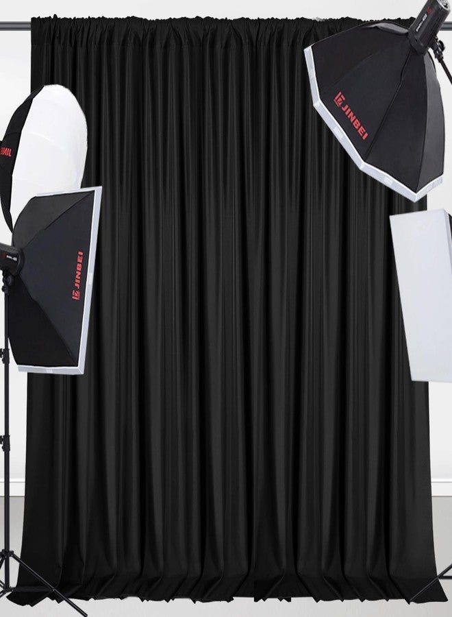 Sugargirl 10x10FT Black Backdrop Curtains Polyester Photo Backdrop Drapes Curtains 2 Panels with Rod Pockets for Party Birthday Wedding Photography Home Decoration - Image 4