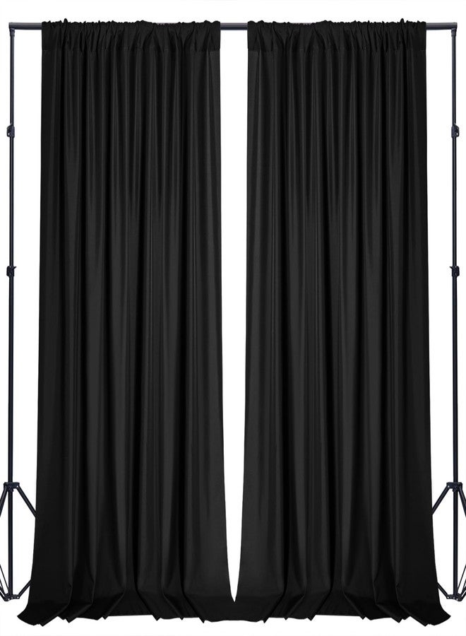 Sugargirl 10x10FT Black Backdrop Curtains Polyester Photo Backdrop Drapes Curtains 2 Panels with Rod Pockets for Party Birthday Wedding Photography Home Decoration - Image 1