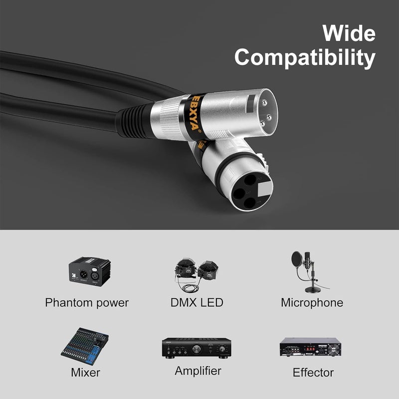 EBXYA XLR Cable Microphone Cable 15M Balanced Male to Female XLR Patch Cables for PA System, Studio Recorder, Amplifier, Mixer - Image 2