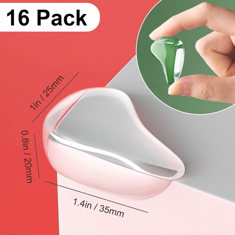 CHENYA 16 Pack Clear Corner Protectors for FurnitureTable Corner ProtectorsFurniture Corner Guard  Edge Safety Bumpers for Table Edges  Sharp CornersL Shape - Image 2