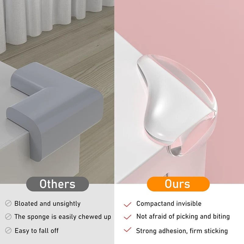 CHENYA 16 Pack Clear Corner Protectors for FurnitureTable Corner ProtectorsFurniture Corner Guard  Edge Safety Bumpers for Table Edges  Sharp CornersL Shape - Image 3