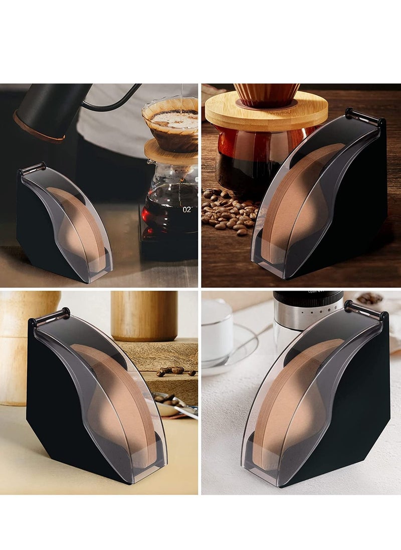 EqiEch - Hand-Drip Coffee Filter Holder With Dust-Proof Cover,Coffee Filter Box Suit For #01,#02 And V60 Filter Paper Size,Pour Over Coffee Filter Paper Storage Box,V60 Filter Paper Rack Holder Stand - Image 1