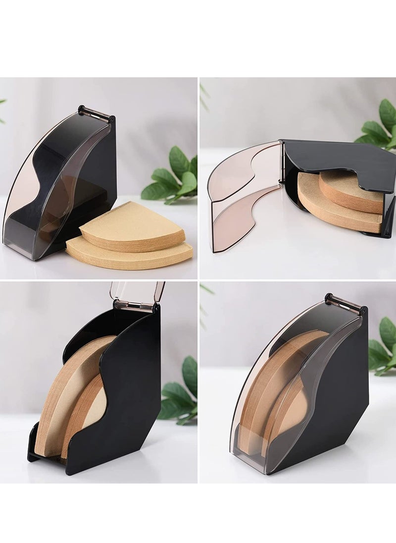 EqiEch - Hand-Drip Coffee Filter Holder With Dust-Proof Cover,Coffee Filter Box Suit For #01,#02 And V60 Filter Paper Size,Pour Over Coffee Filter Paper Storage Box,V60 Filter Paper Rack Holder Stand - Image 1