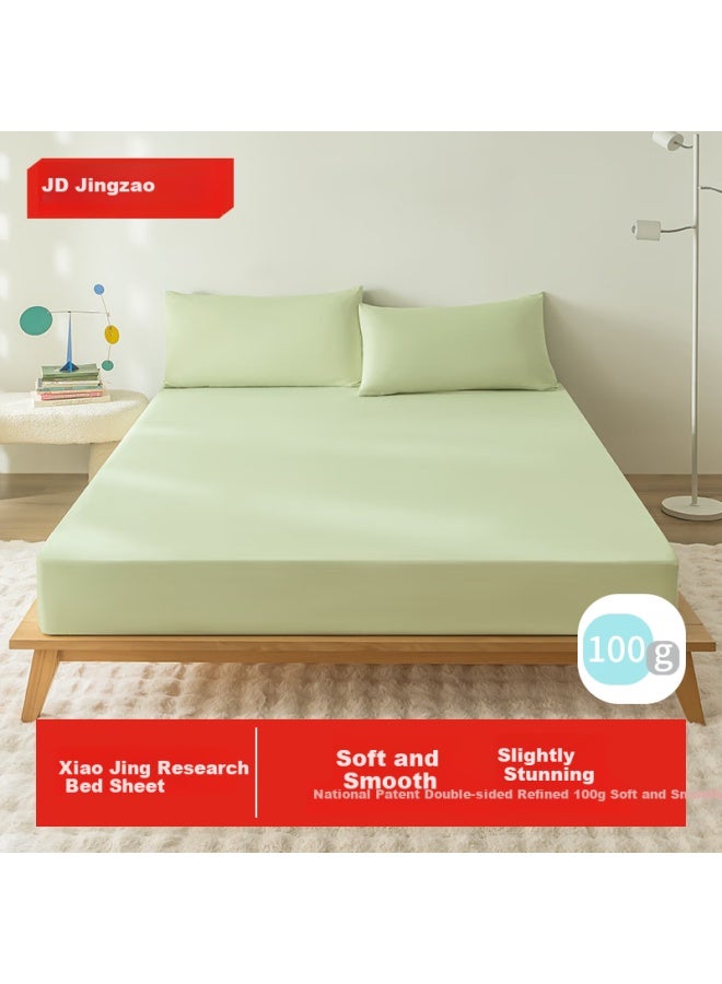 Home Small Research Bed Sheet 100g Thickened Flannel Winter Type A Bed Cover Mattress Protector 1.8m Bed Sprout Green - Image 1