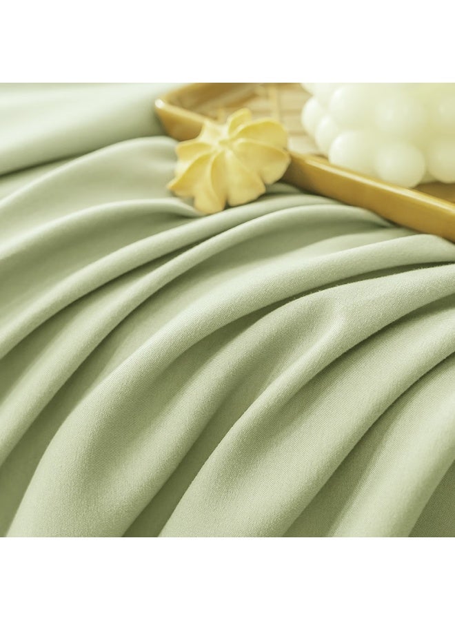 Home Small Research Bed Sheet 100g Thickened Flannel Winter Type A Bed Cover Mattress Protector 1.8m Bed Sprout Green - Image 2