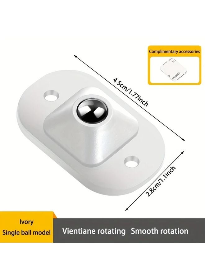 عجلات أثاث ثقيلة من النايلون متحركة 360 درجة دوارة كرات لاصقة بيضاء - Image 1
