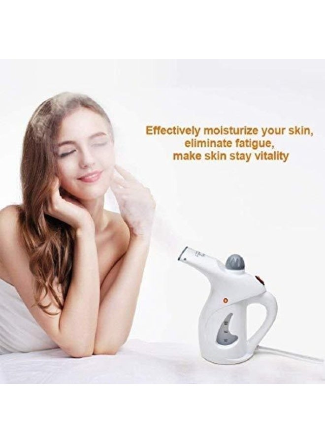 4-in-1 Handheld Garment & Facial Steamer - 800W Portable Clothes Steamer & Skin Humidifier - 300ml Water Tank with 2 min Fast Heat-Up - Professional Wrinkle Remover & Sterilizer for Home & Travel (White/Pink) - Image 4