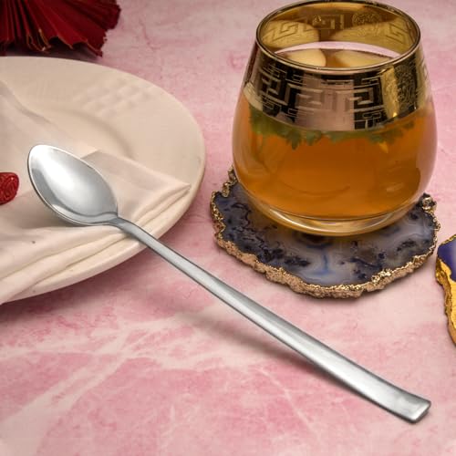 Parage Stainless Steel Soda Spoon 12 PCS, 20.5 cm Length, Ice Cream Spoon for Tall Glasses, Cocktail Bar Long Handle Spoon, Milkshake Spoon, Bournvita Spoon, Bar Set, Set of 12, Silver - Image 4