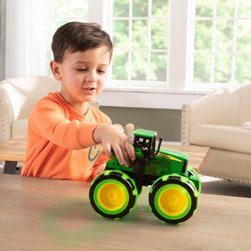 John Deere TOMY Monster Treads Lightning Wheels - John Deere Tractor - Motion Activated Light Up Monster Truck Toy - John Deere Tractor Toys with Monster Truck Tires - Ages 3 Years and Up - Image 4