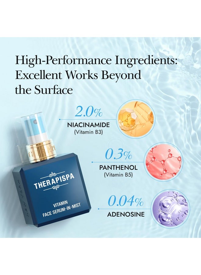 Therapispa - Premium Face Mist Spray Serum With Hyaluronic Acid Niacinamide (B3) Panthenol (B5) Adenosine To Nourish Hydrate & Shield (Vitamin 2.0 Fl Oz) - Image 1