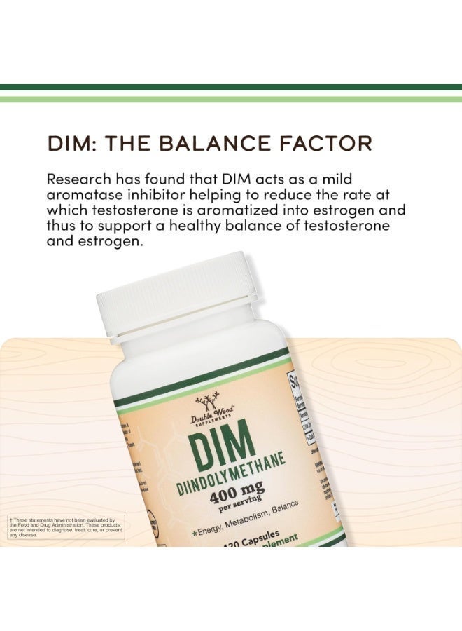 DIM Supplement 200mg for Women and Men (Diindolylmethane Estrogen Blocking Supplement, Hormonal Acne Treatment, Hormone Balance for Women), 60 Capsules by Double Wood - Image 2