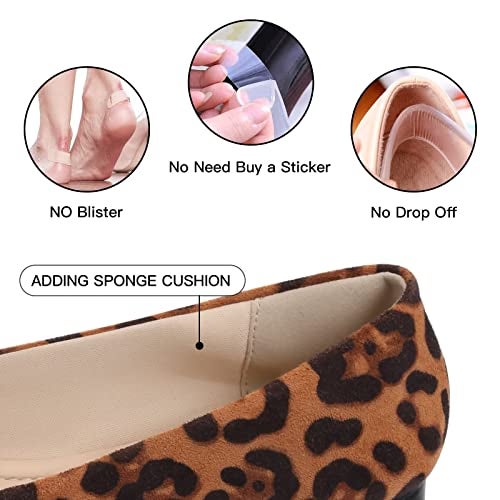MUSSHOE Flat Shoes Women Pointed Toe Comfortable Women's Flats, Leopard Suede 8 - Image 2