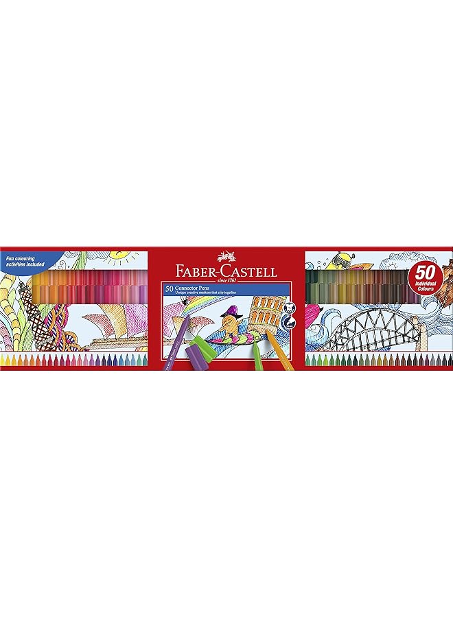 FABER-CASTELL Connector Pen Big Box 50 Piece Set - Image 1