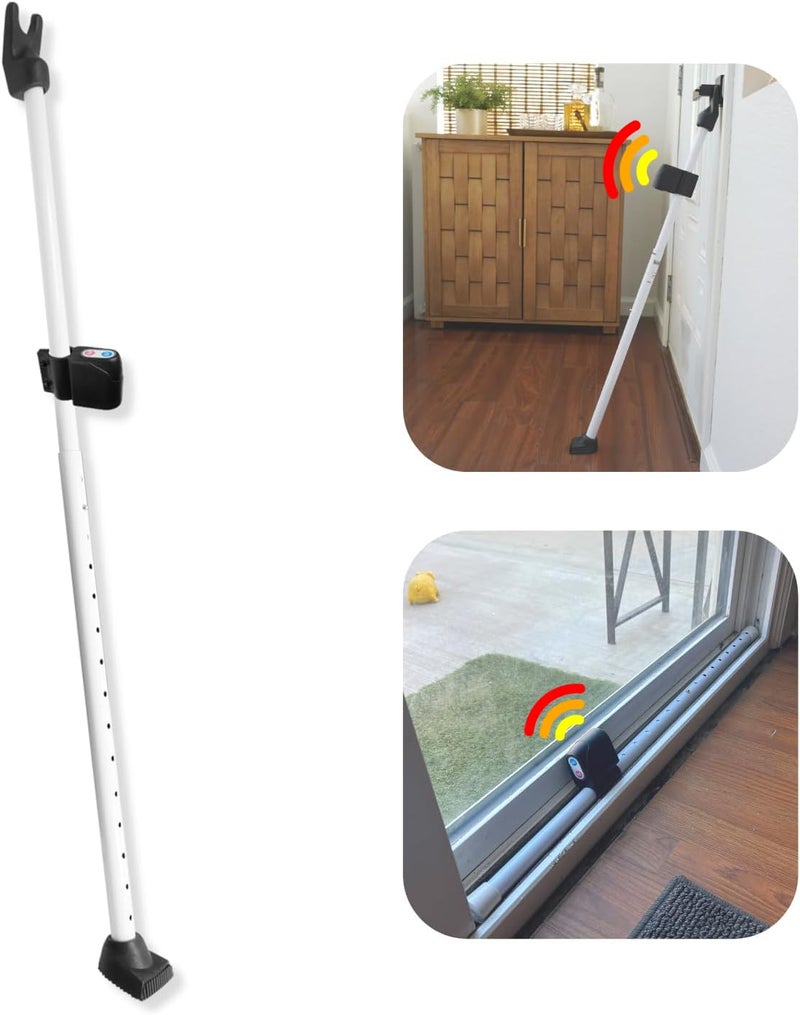Securityman Door Security Bar with Alarm | Sliding Door Security | Door Stopper (120 dB Extra Loud Alarm) Enjoy Peace of Mind with Durable, Heavy Duty Door Jammer Door Stop Alarm Stick Inside - Image 1