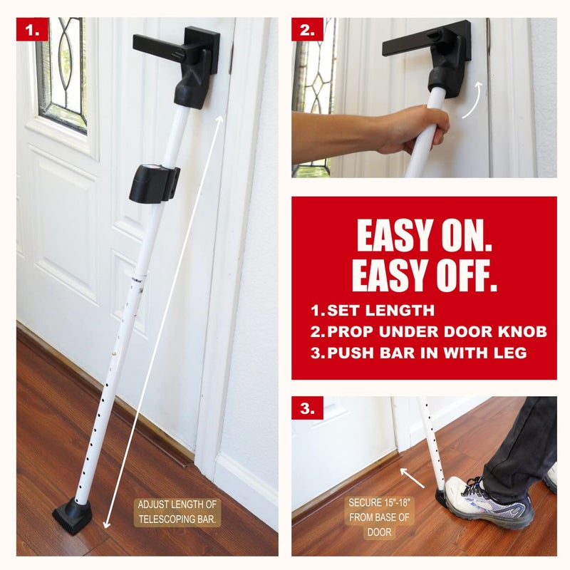 Securityman Door Security Bar with Alarm | Sliding Door Security | Door Stopper (120 dB Extra Loud Alarm) Enjoy Peace of Mind with Durable, Heavy Duty Door Jammer Door Stop Alarm Stick Inside - Image 5