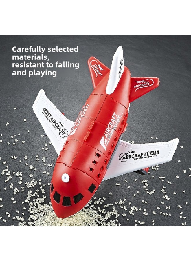Children's Aircraft Toy Suit Boy Toy Can Store Passenger Plane Model Road Sign Track Inertia Car-Color:8826A Storage Plane + Sound Effect + Map + Road Sign Window Color Box  - Image 4