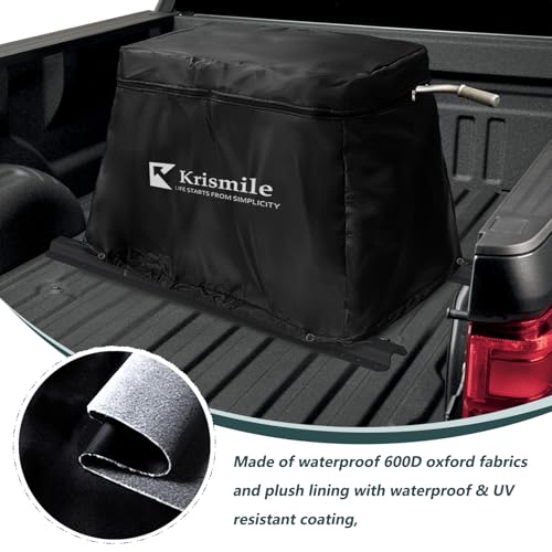 Krismile 5th Wheel Hitch Cover with Plush Lining,Heavy Duty Waterproof UVproof Fifth Wheel Trailer Hitch Cover Fits 15K-26K 5th Wheel Hitch.(Only Cover,Black) - Image 4