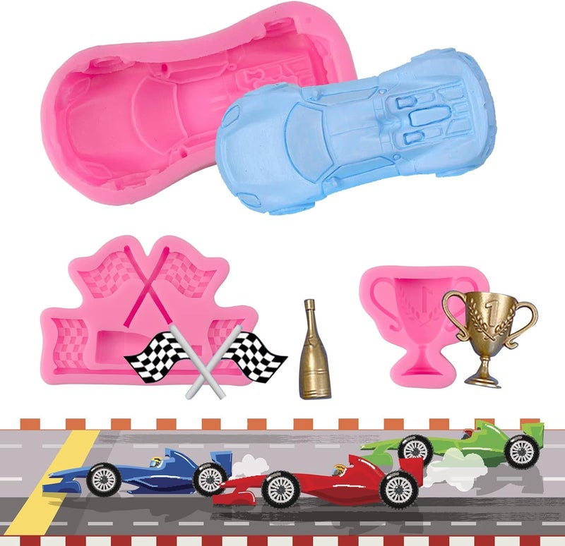 FMOACEN Race Car Silicone Molds - 3D Round Tire Fondant Mold, Truck Wheel Shape, Cake Decorating, Chocolate, DIY Polymer Clay, Gummy, Crafting Projects, Cupcake Topper Decor - Image 3