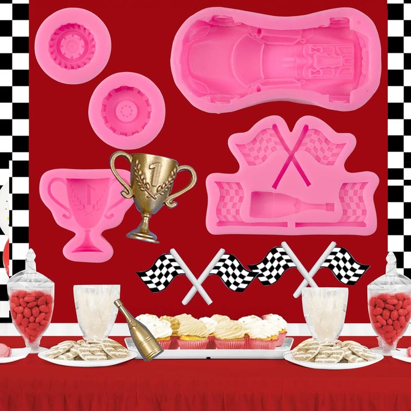 FMOACEN Race Car Silicone Molds - 3D Round Tire Fondant Mold, Truck Wheel Shape, Cake Decorating, Chocolate, DIY Polymer Clay, Gummy, Crafting Projects, Cupcake Topper Decor - Image 4