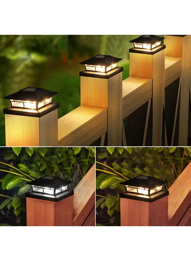 أضواء سطح الشمس الدافئة 4 قطع، مصابيح ليد مدمجة من الأبس، إضاءة خارجية - Image 3