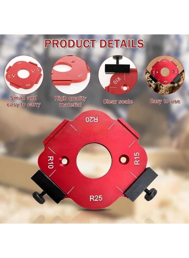 Ru syanl Router Corner Radius Template Set R10–R50 – Red Aluminum Round Corner Jig with Guide Pin for Woodworking, Cabinet Edges & Router Templates - Image 5